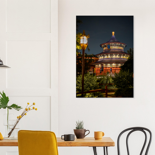 Chinese Temple After Dark (Gallery-Wrapped Canvas)