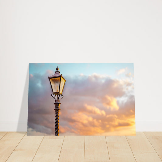 Lamppost at Sunset (Collectible Aluminum Print - 8"x12")
