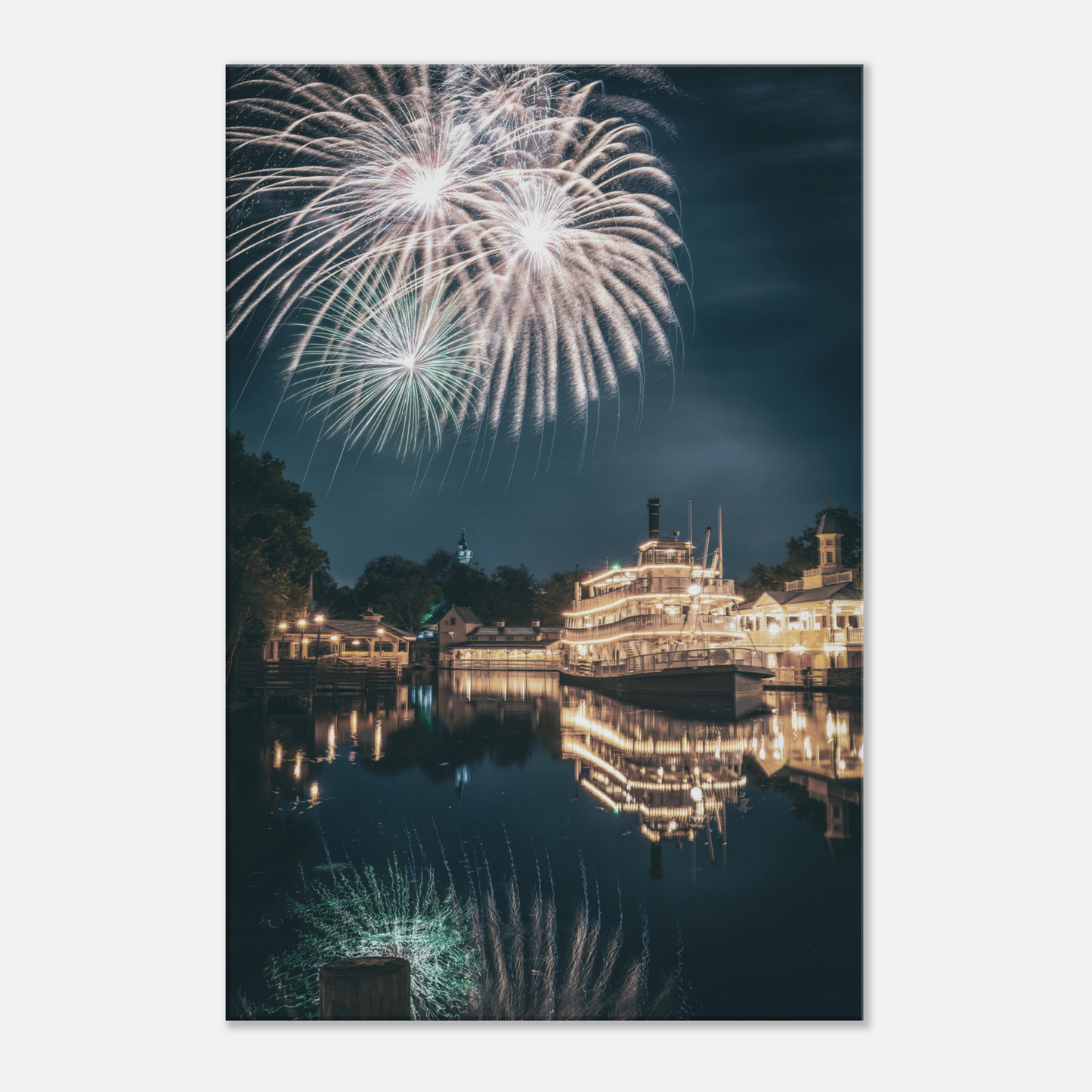 Fireworks Over the River (Gallery-Wrapped Canvas)
